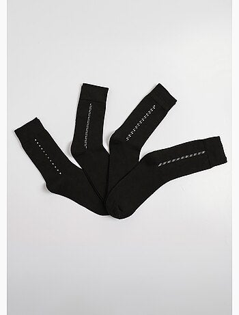 Lot de 4 chaussettes petits motifs, foncé - afibel