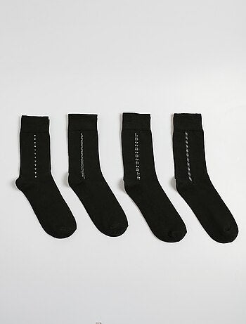 Lot de 4 chaussettes petits motifs, foncé - afibel