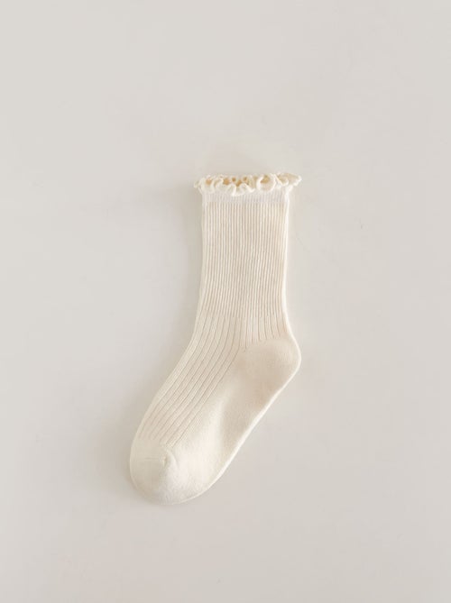 Lot de 4 Chaussettes Unies à Volant Enfants - Kiabi