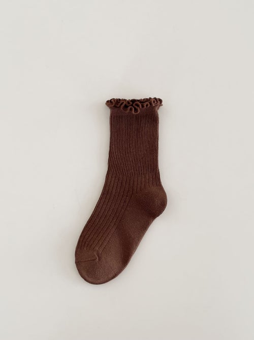 Lot de 4 Chaussettes Unies à Volant Enfants - Kiabi