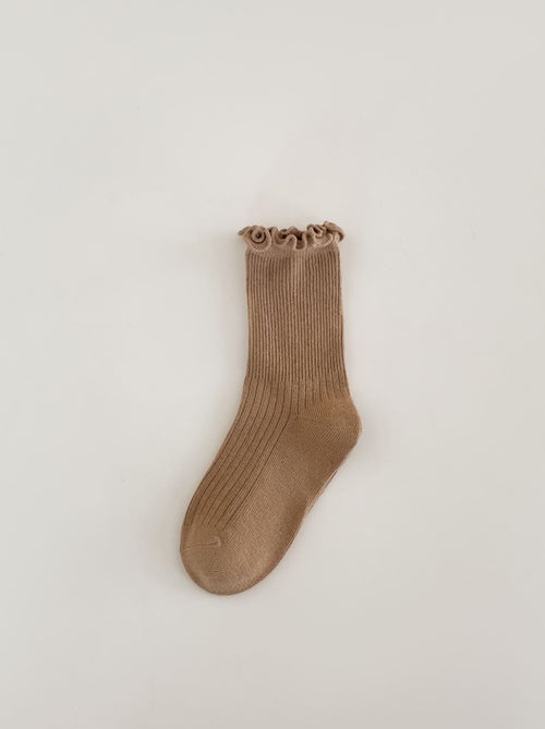 Lot de 4 Chaussettes Unies à Volant Enfants - Kiabi