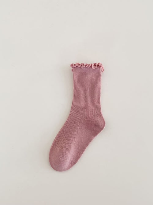 Lot de 4 Chaussettes Unies à Volant Enfants - Kiabi