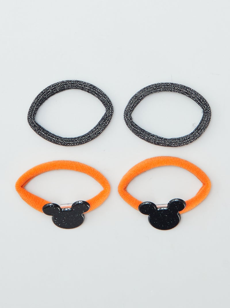 Lot de 4 chouchous élastiqués '"Mickey' 'Disney' - Halloween Noir - Kiabi