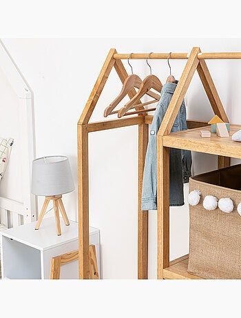 Lot de 4 cintres enfant en bois peint indy