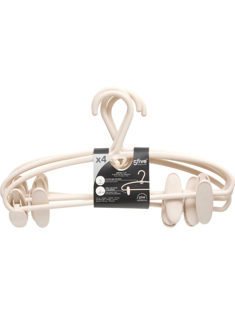 Lot de 4 cintres hang clip Gris - Kiabi