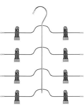 Lot de 4 cintres pour pantalons en métal hang' clip