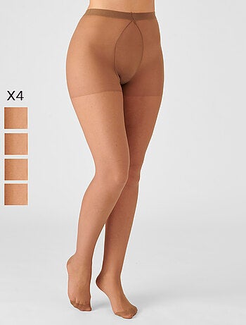 Lot de 4 collants mousse 20d spécial hanches fortes - damart