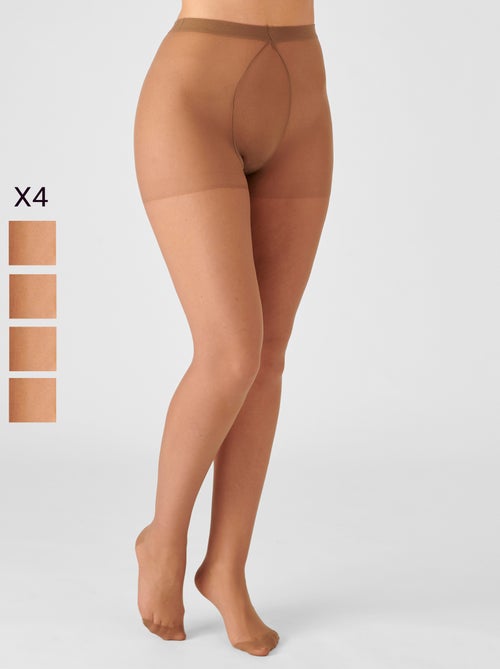 Lot de 4 collants mousse 20D spécial hanches fortes - Damart - Kiabi