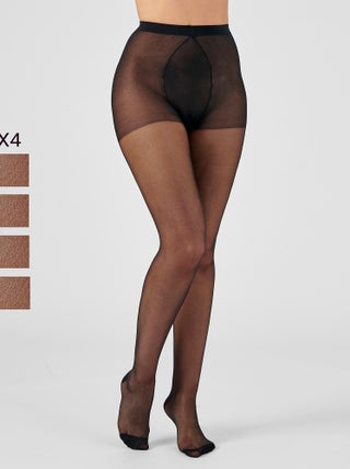 Lot de 4 collants mousse 20D spécial "hanches fortes". - Damart