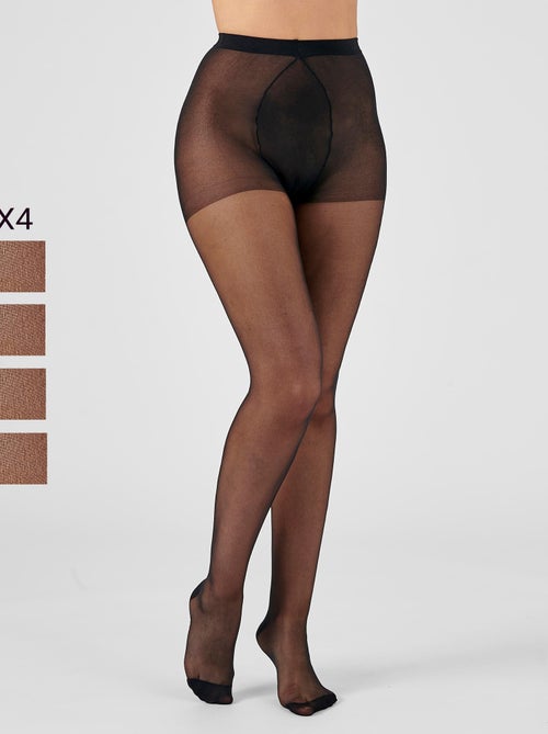 Lot de 4 collants mousse 20D spécial "hanches fortes". - Damart - Kiabi