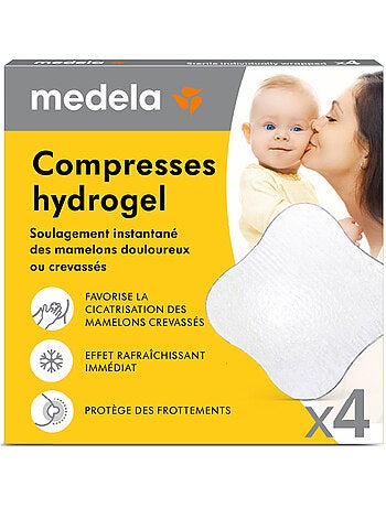 Lot de 4 compresses hydrogel Medela - Favorisent la cicatrisation, apaisent instantanément