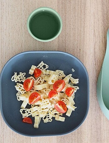 Lot de 4 cuillères 2ème âge en silicone gris et vert sauge