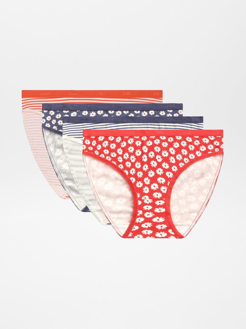 Lot de 4 culottes à imprimé 'DIM' Rouge - Kiabi