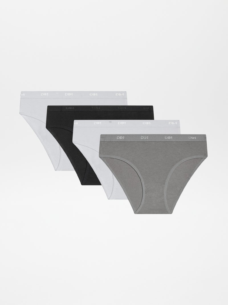 Lot de 4 culottes 'DIM' Gris - Kiabi