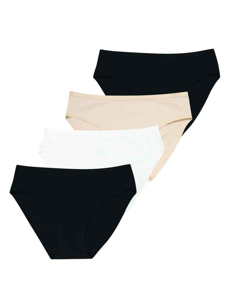 Lot de 4 culottes femme Ecopack Basic Athena Noir - Kiabi