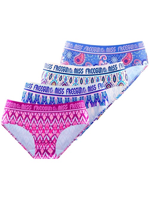 Lot de 4 culottes femme Ethnic Freegun - Kiabi