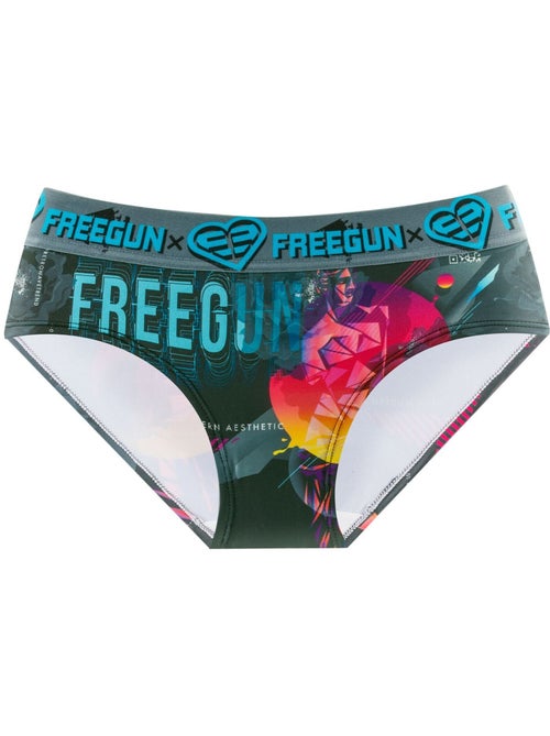 Lot de 4 culottes femme imprimé Origami Freegun - Kiabi