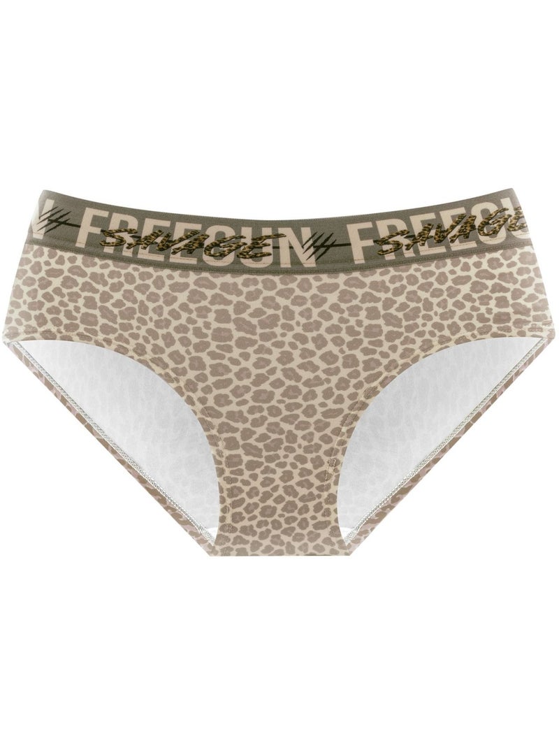 Lot de 4 culottes femme Leopard Freegun Beige - Kiabi