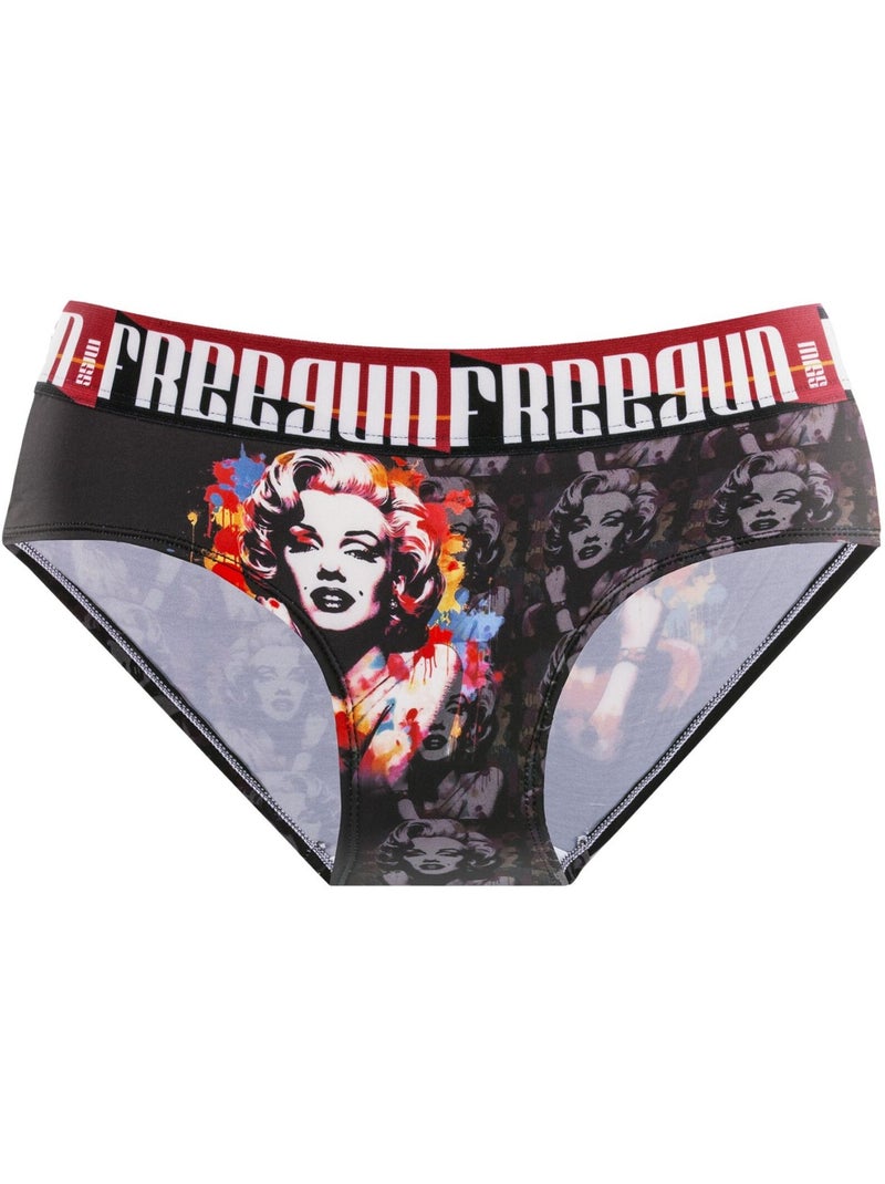 Lot de 4 culottes femme pop art freegun Turquoise - Kiabi