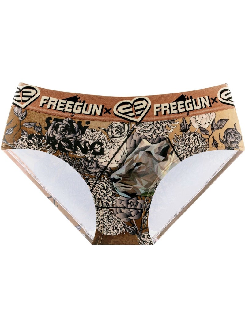 Lot de 4 culottes fille imprimé Origami Freegun Rose - Kiabi