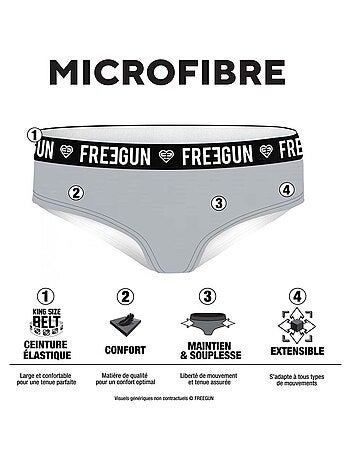 Lot de 4 culottes fille Street Art Uni Freegun