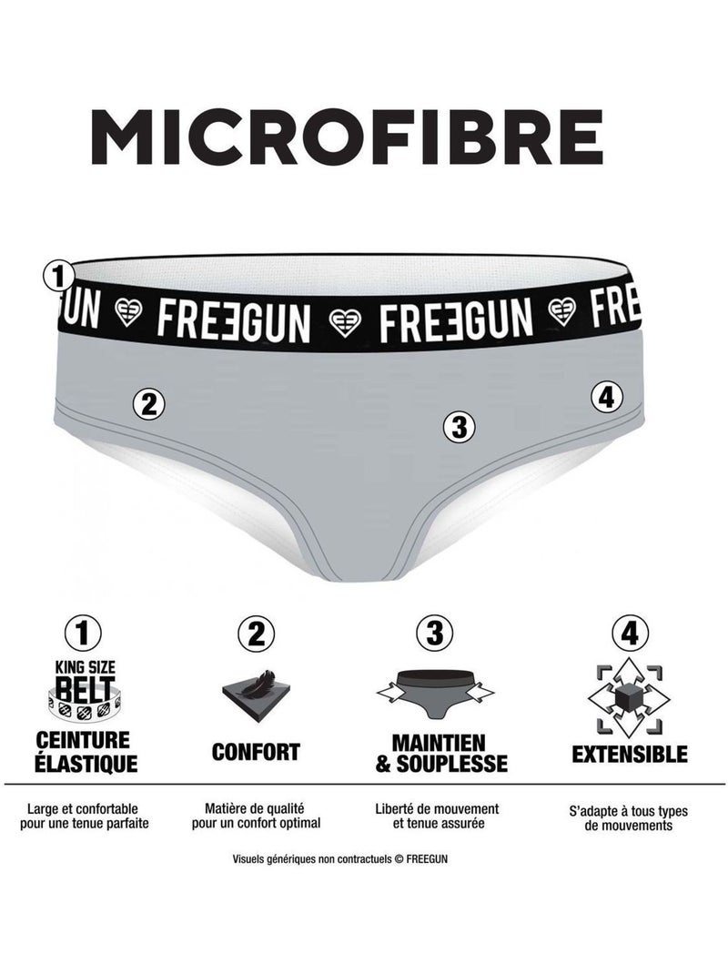 Lot de 4 culottes Fille Wild Animals Freegun Noir - Kiabi