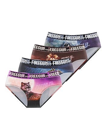 Lot de 4 culottes Fille Wild Animals Freegun