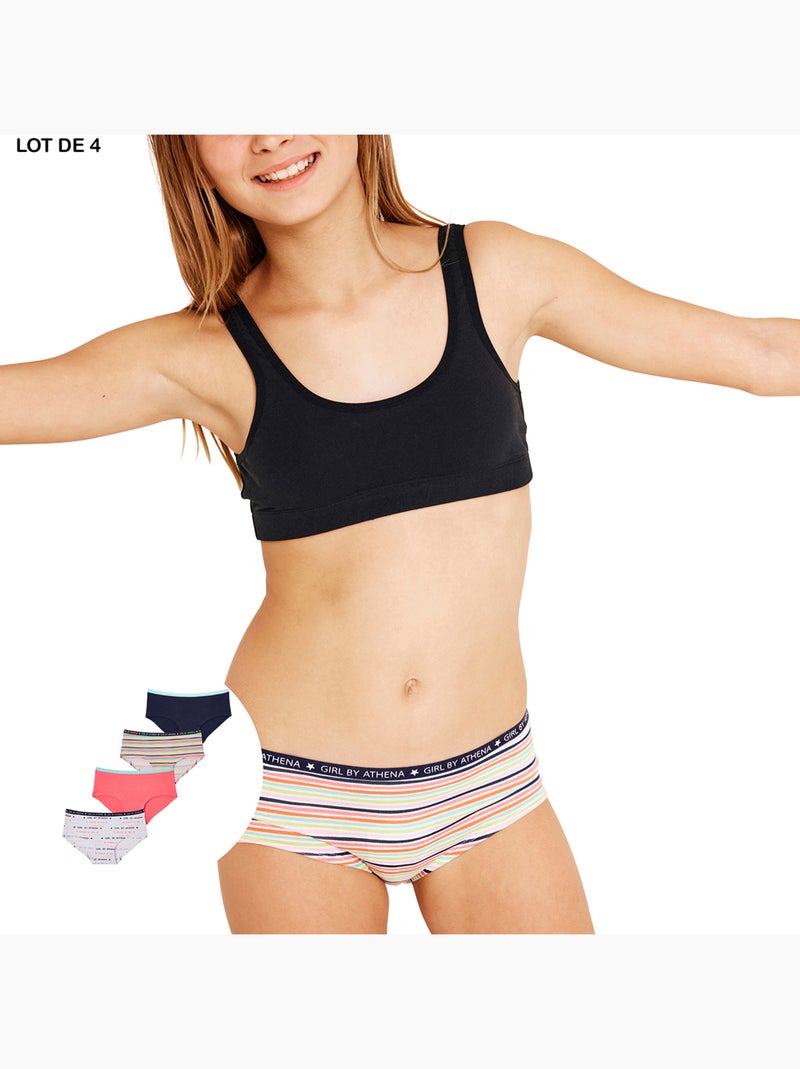 Lot de 4 culottes Girl Maxi Format by Athena Fille Bleu - Kiabi