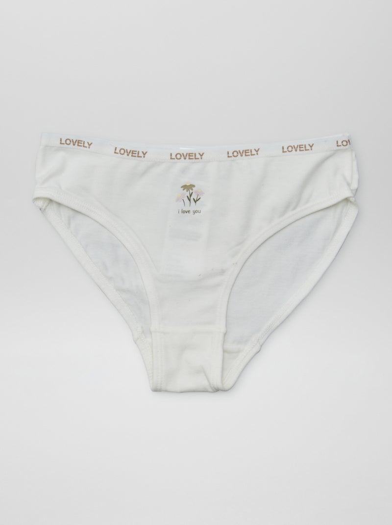 Lot de 4 culottes imprimées Blanc - Kiabi