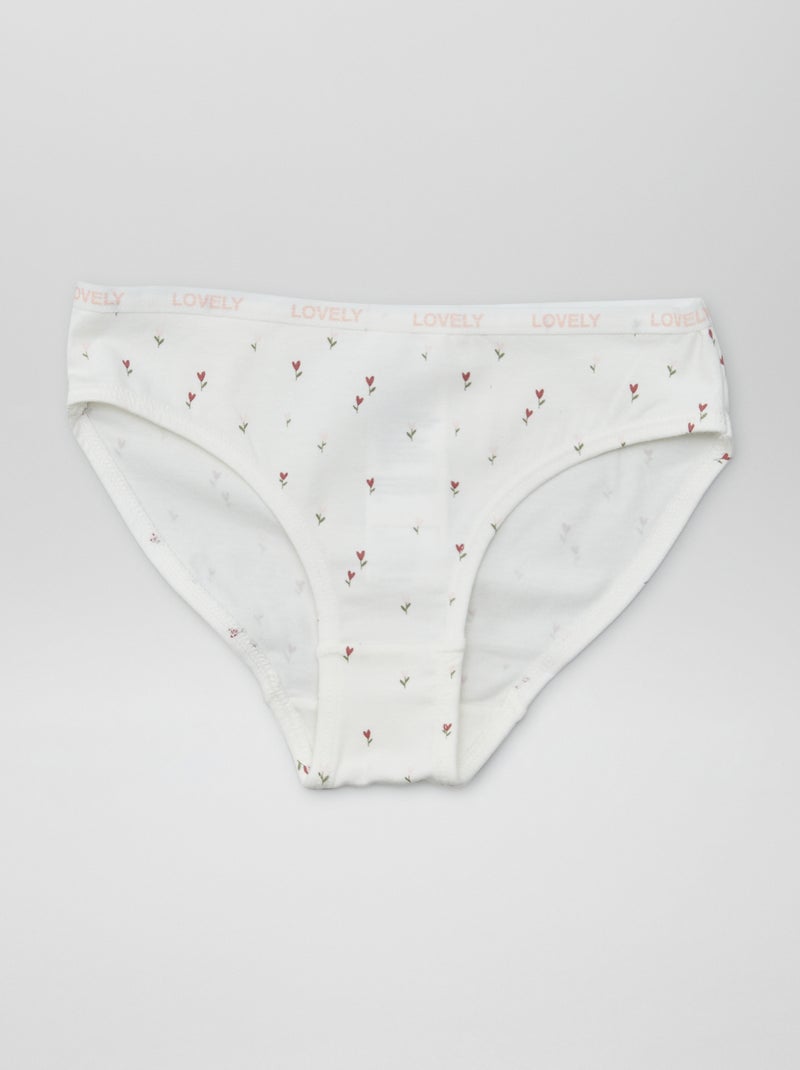 Lot de 4 culottes imprimées Blanc - Kiabi