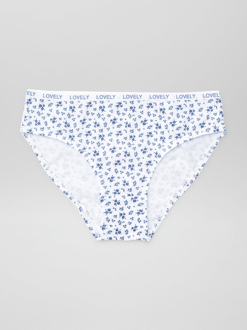 Lot de 4 culottes imprimées BLANC - Kiabi