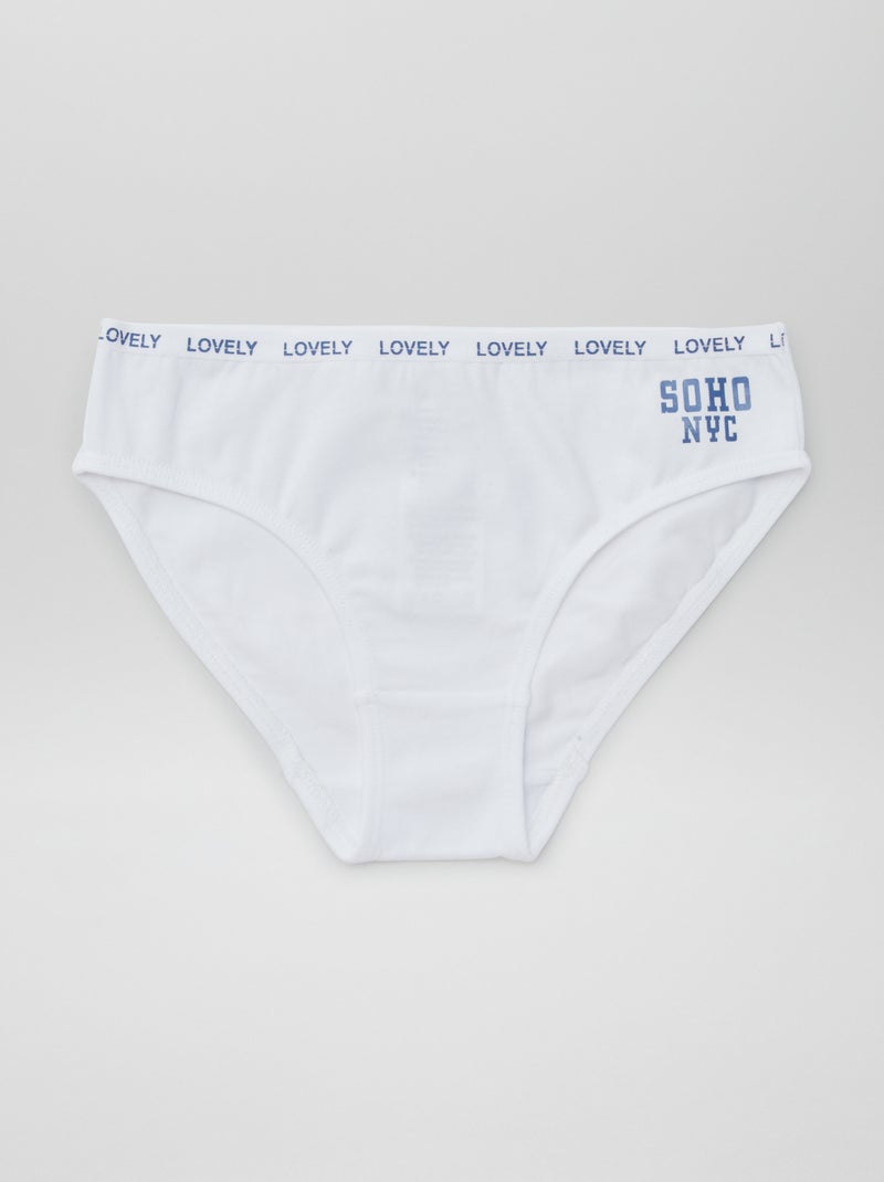 Lot de 4 culottes imprimées BLANC - Kiabi