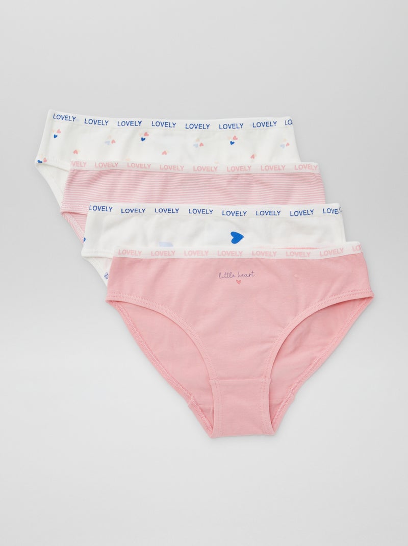 Lot de 4 culottes imprimées BLANC - Kiabi