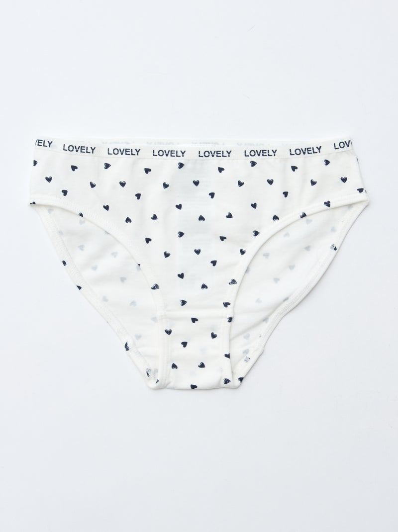 Lot de 4 culottes imprimées Blanc - Kiabi