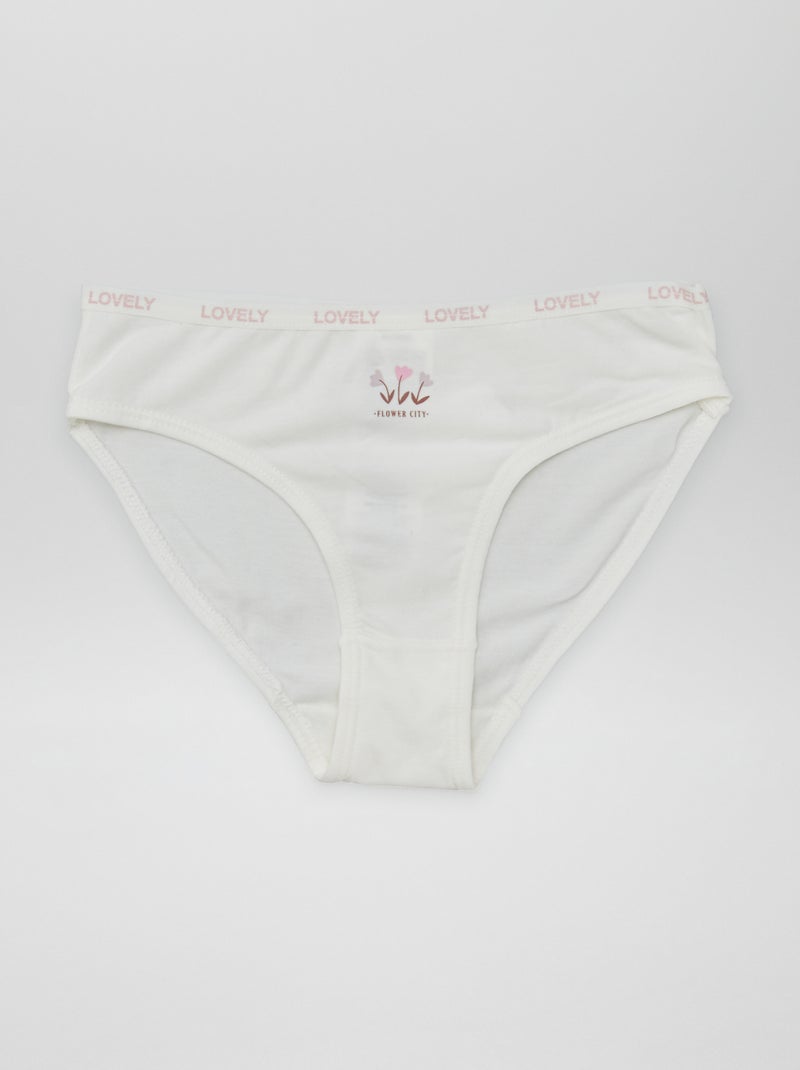 Lot de 4 culottes imprimées Blanc - Kiabi