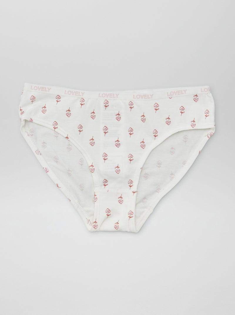 Lot de 4 culottes imprimées Blanc - Kiabi