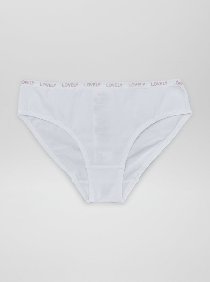 Lot de 4 culottes imprimées Blanc/bleu - Kiabi