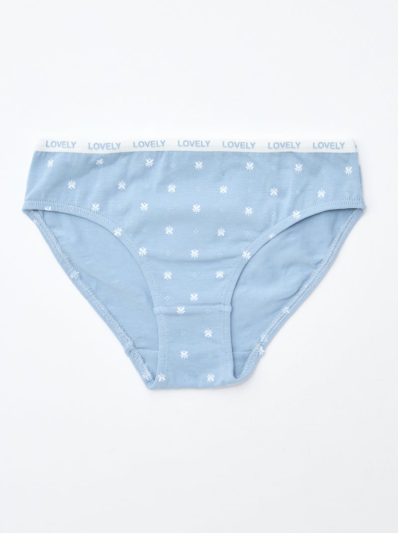 Lot de 4 culottes imprimées Bleu - Kiabi