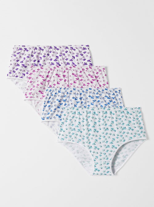 Lot de 4 culottes imprimées jersey - Damart - Kiabi