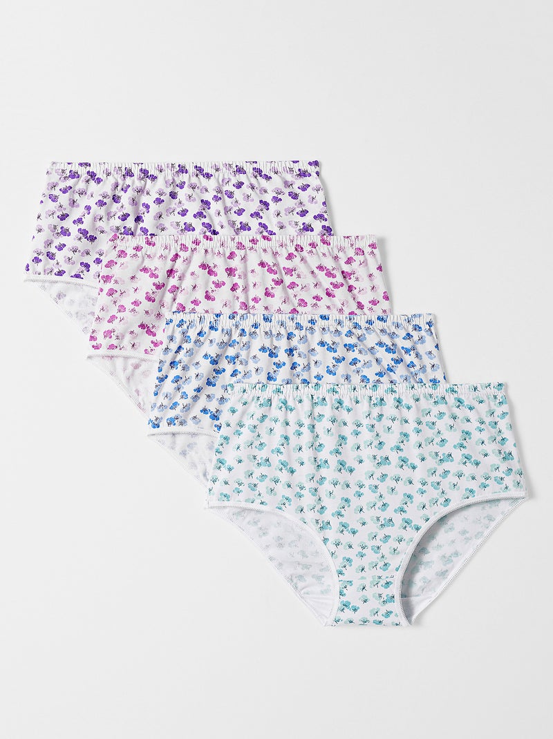 Lot de 4 culottes imprimées jersey - Damart Multicolore - Kiabi