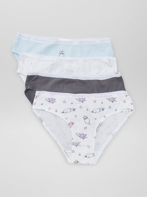 Lot de 4 culottes imprimées - Kiabi