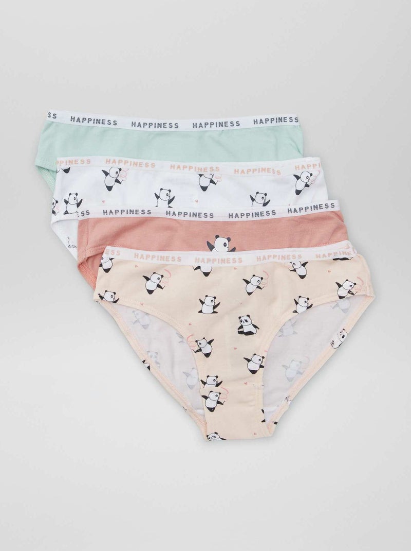 Lot de 4 culottes imprimées Panda - Kiabi