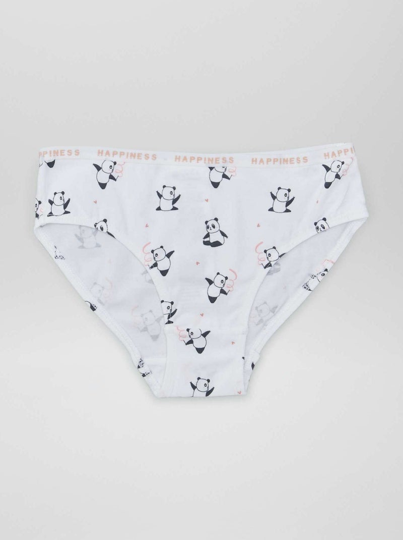 Lot de 4 culottes imprimées Panda - Kiabi