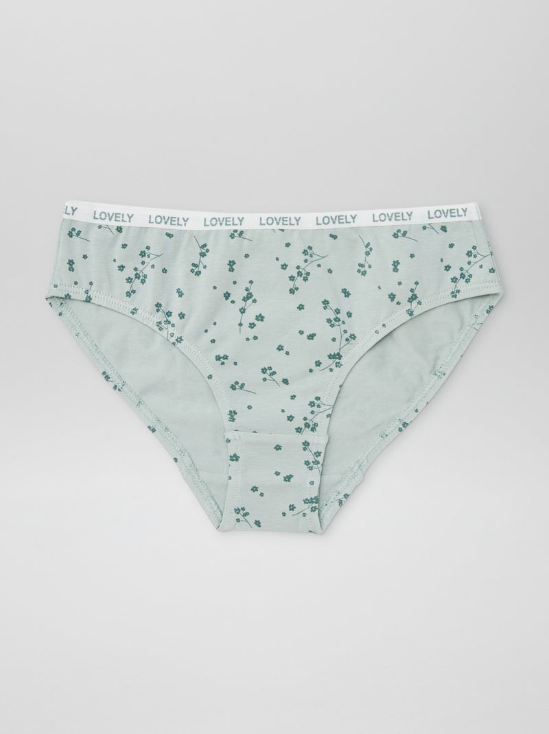 Lot de 4 culottes imprimées Vert - Kiabi