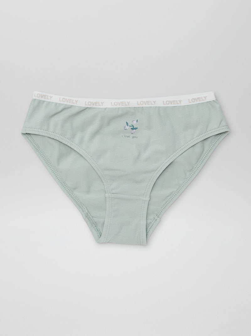 Lot de 4 culottes imprimées Vert - Kiabi