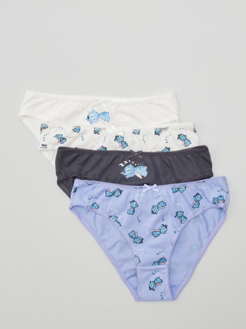 Lot de 4 culottes 'Stitch' Gris/bleu - Kiabi