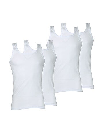 Lot de 4 débardeurs homme Coton Bio Athena