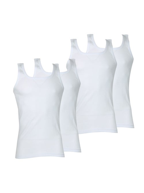 Lot de 4 débardeurs homme Coton Bio Athena - Kiabi