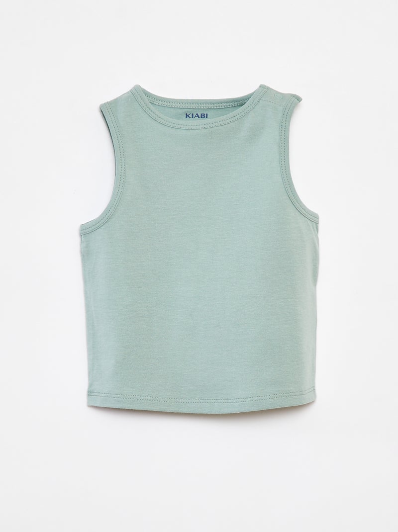 Lot de 4 débardeurs unis BLANC - Kiabi