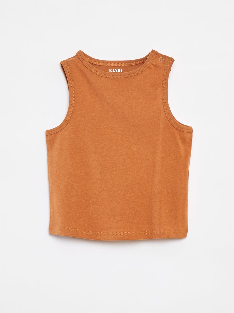 Lot de 4 débardeurs unis BLANC - Kiabi